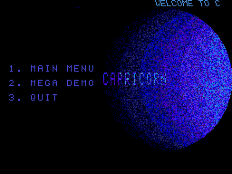 Allan Stevens - Capricorn Software — Original screen in the emulator
