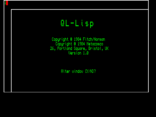 QL-LISP (editor v1.7)