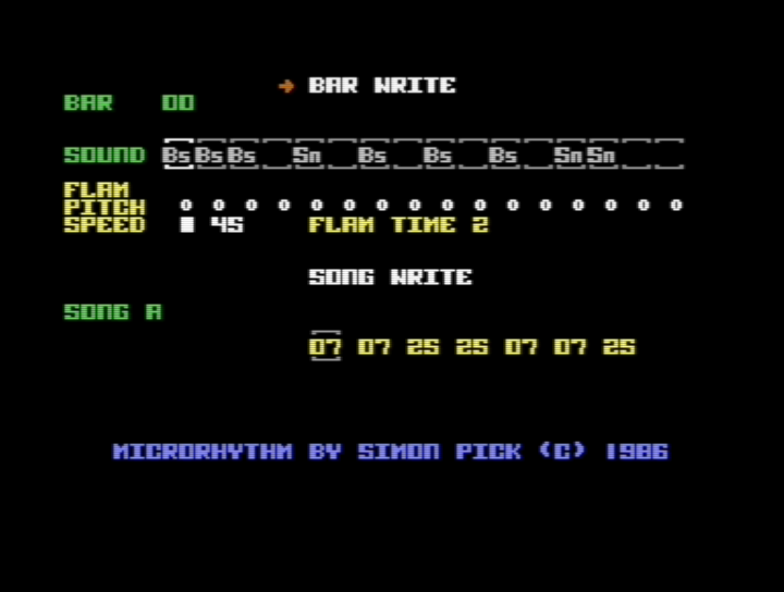 Microrhythm + Freak Factory — Original Microrhythm interface. This screenshot does not verify the second program on the disk.