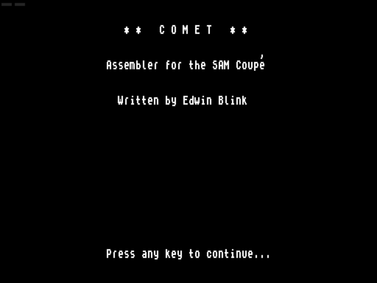 Comet Z80 Assembler V1.8