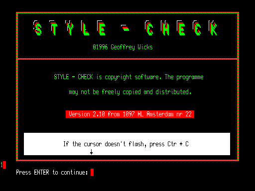 STYLE-CHECK v2.10L