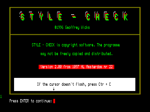 STYLE-CHECK v2.00