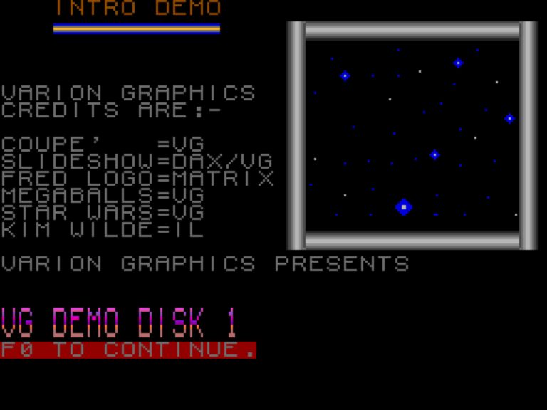 Fastline VG Demo Disk 1