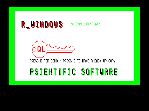 R_Windows v.03 - April 1986