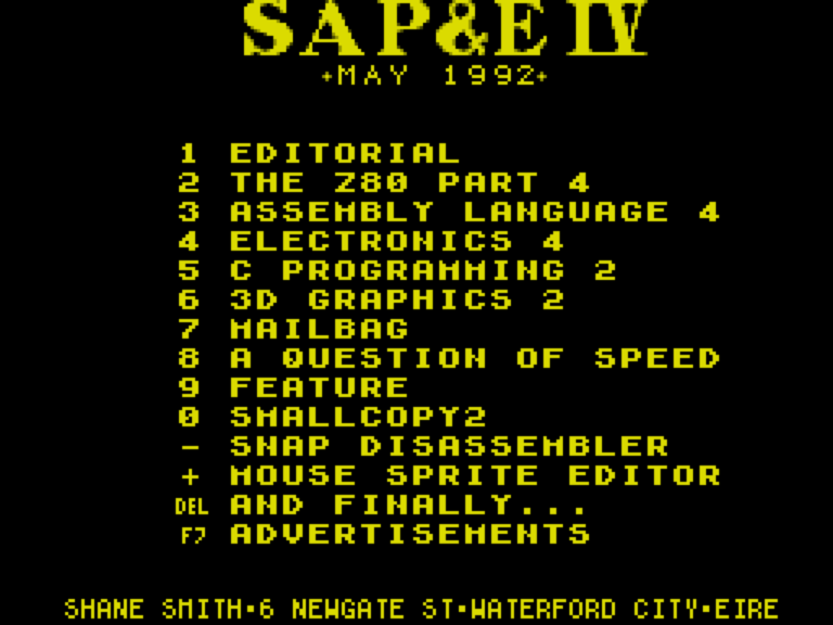 Sam Amateur Programming & Electronics Issue 4