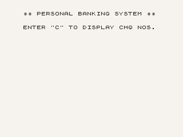 Personal Banking System