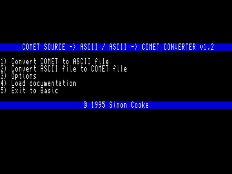COMET to ASCII by Simon Cooke