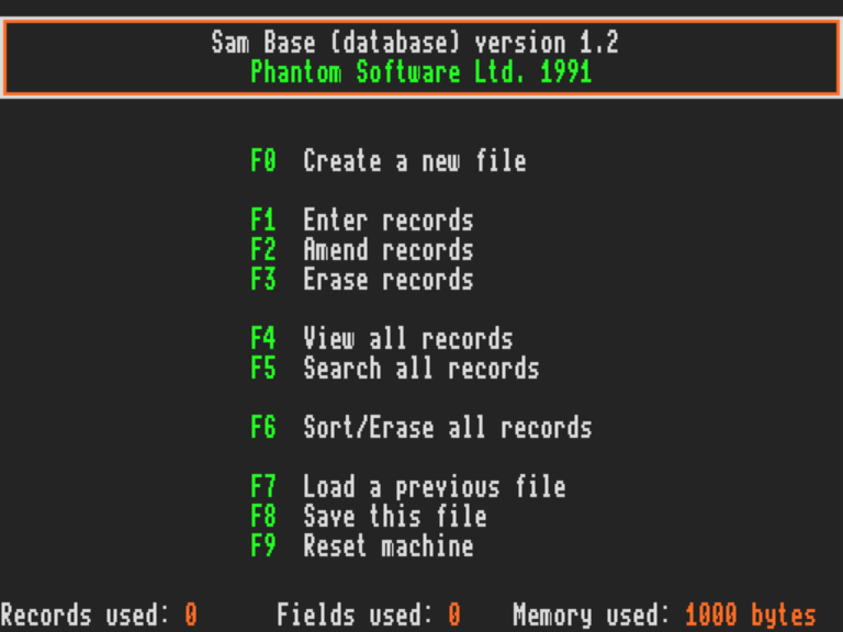Sam Disc Catalogue