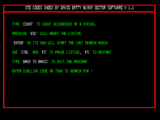STD Codes Index v1.1