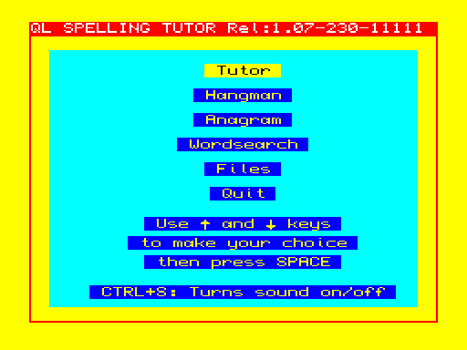 QL Spelling Tutor v1.07