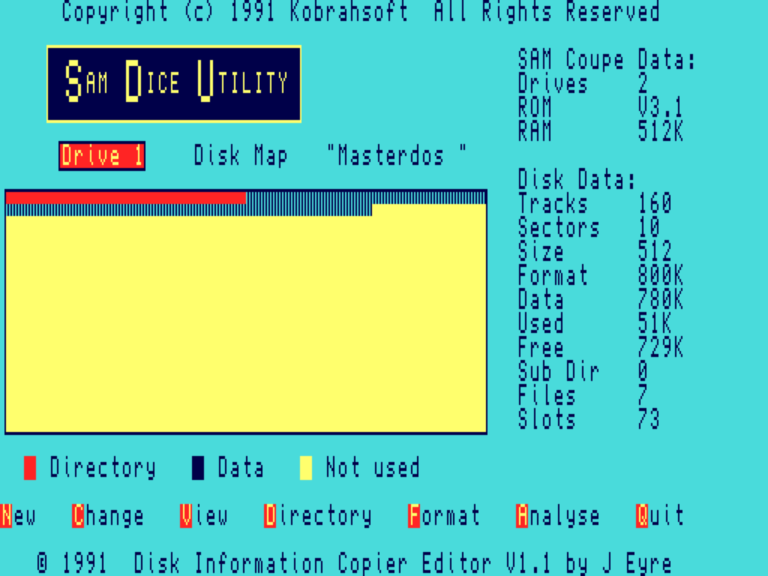 Sam D I C E V1.1 for MasterDOS