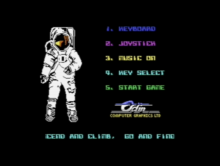 Nodes of Yesod — Original Nodes of Yesod menu: controls and start game.