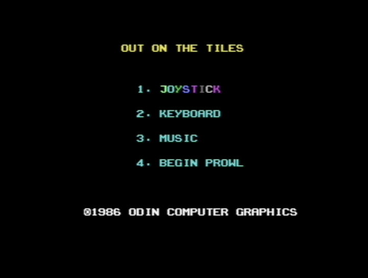 On The Tiles — Original Out on the Tiles menu: controls and start game.
