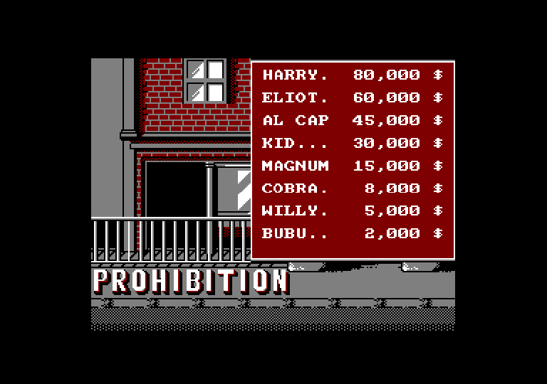 Prohibition — Original screen in the emulator