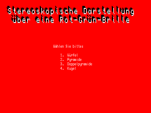 Stereoskopische Darstellung über eine Rot-Grün-Brille - german