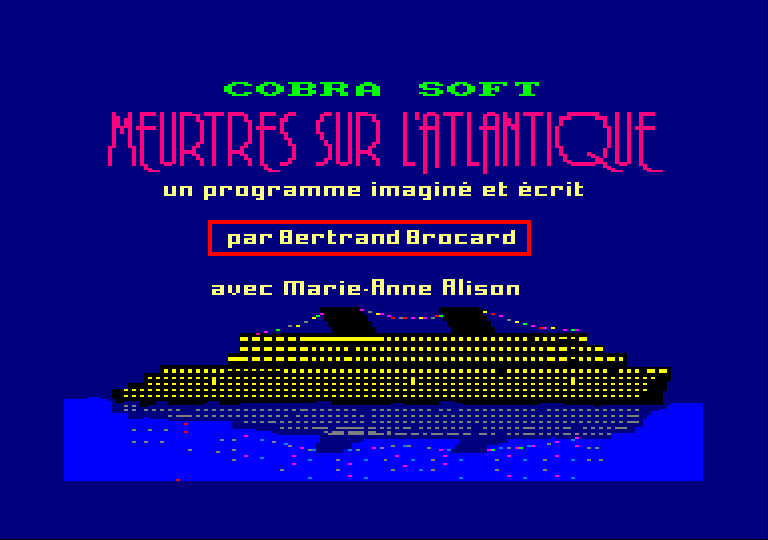 Meurtres sur l'Atlantique — Original screen in the emulator