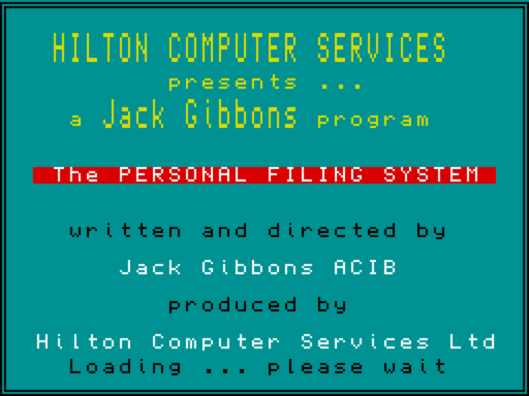 Personal Filing System V2.07