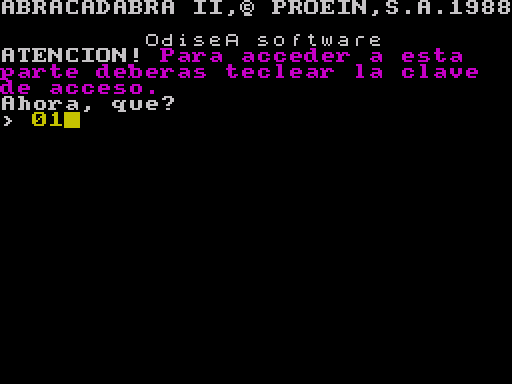 Abracadabra — Schermata originale nell’emulatore