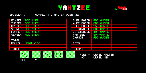 Yahtzee - edizione tedesca compilata