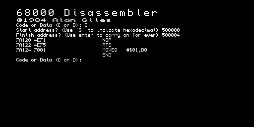68000 Disassembler — Alan Giles