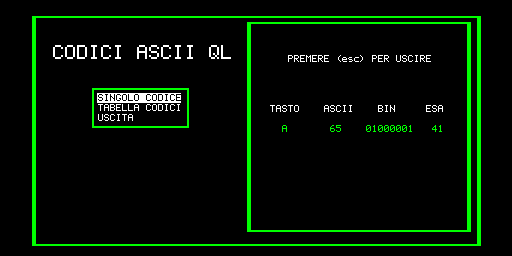 Codici ASCII QL