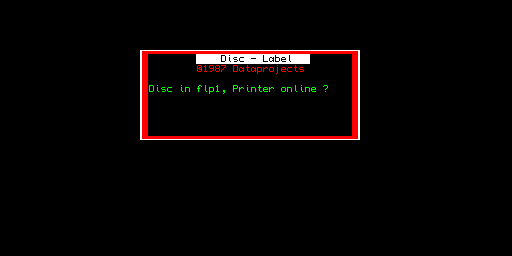 Disc-Label — Dataprojects 1987