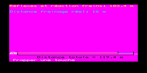 Distances de freinage — J. Sayer