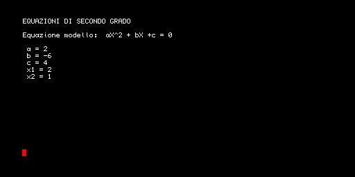 Equaz — equazioni di secondo grado
