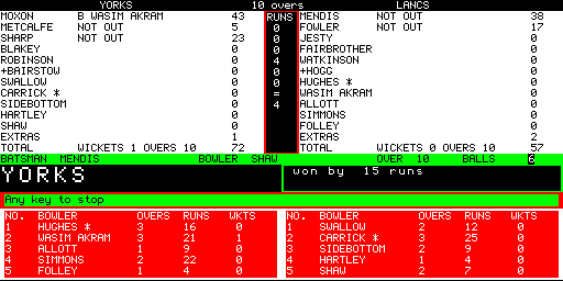 Limited Over Cricket — Stan Harle