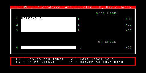 Microdrive Label Printer — Eidersoft / David Jones