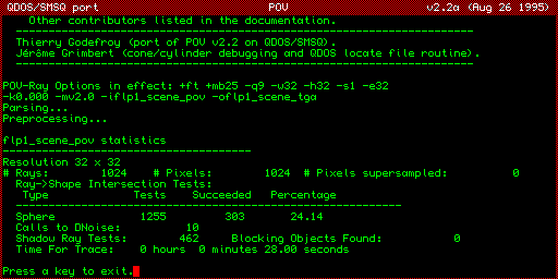 POV-Ray 2.2 a — port QDOS/SMSQ di Thierry Godefroy