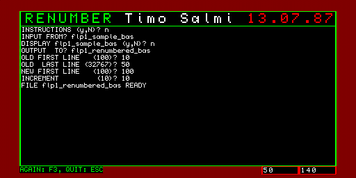 Renumber — Timo Salmi