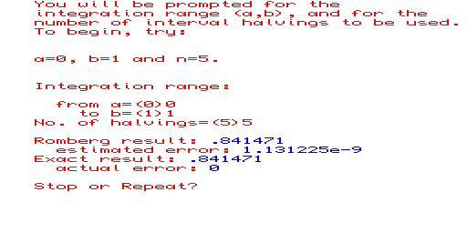 Romberg Integration — R. D. Harding / M. Lindroos