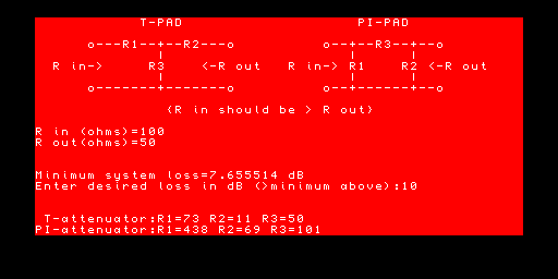 T and Pi Pads — attenuatori resistivi