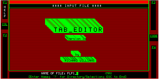 TAB Editor — Richard Williams