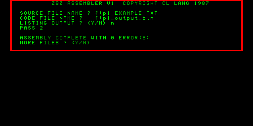 Z 80 Assembler V 1 — C. Lang