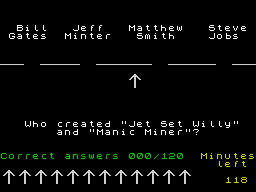 Willy Games - The First 30 Years Quiz - In-game