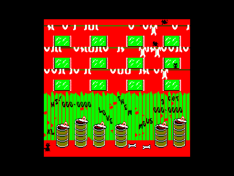 El gato en el callejón bajo las ventanas, en la versión Sinclair QL.