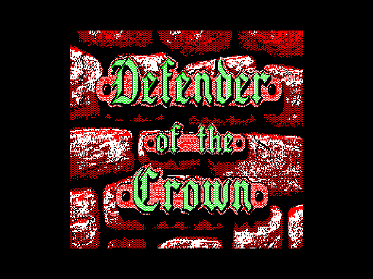 Defender of the Crown — pantalla de título de la versión Sinclair QL.