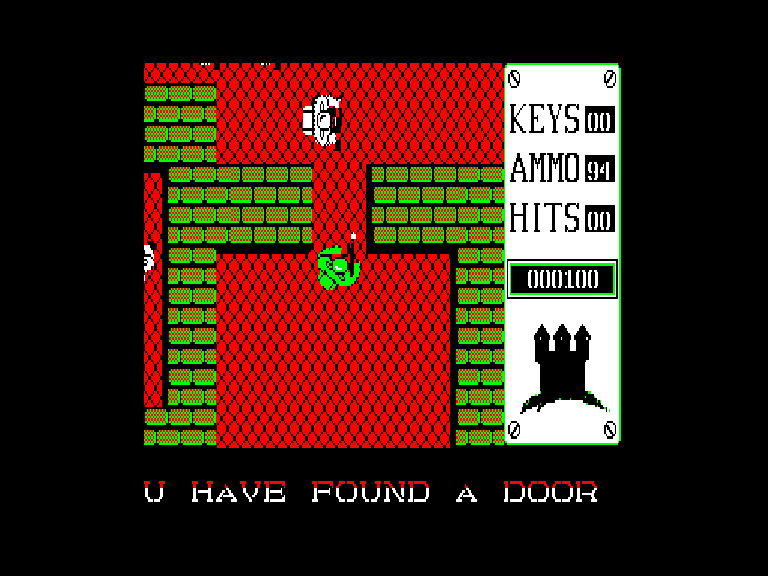 Into the Eagle's Nest in gioco sul Sinclair QL.