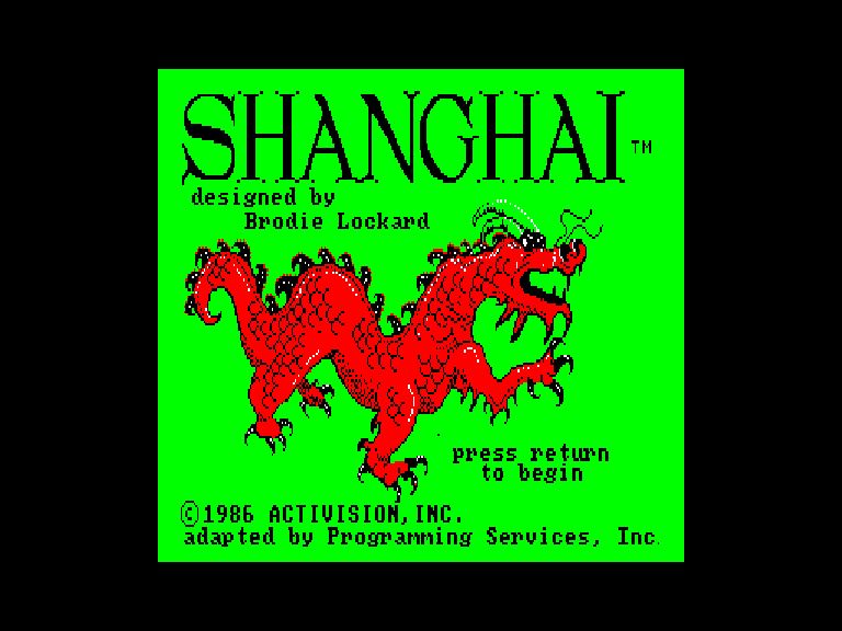 Schermata di presentazione di Shanghai per Sinclair QL.