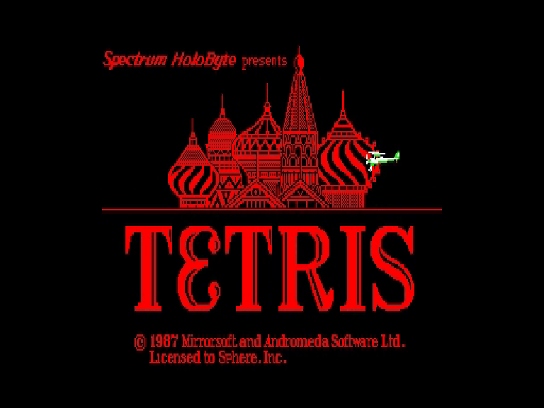 Tetris presentation screen on Sinclair QL.