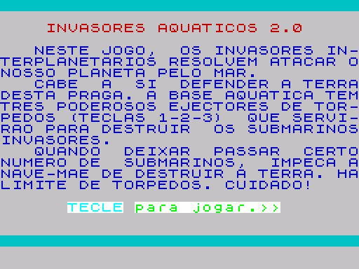 Invasores Aquaticos · schermata originale · Fuse