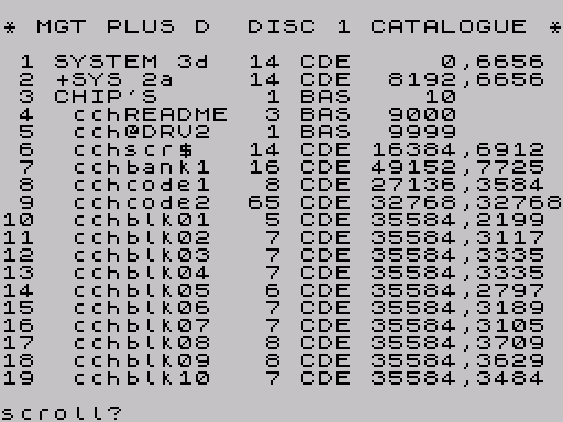 Directory del disco · prima schermata · Fuse