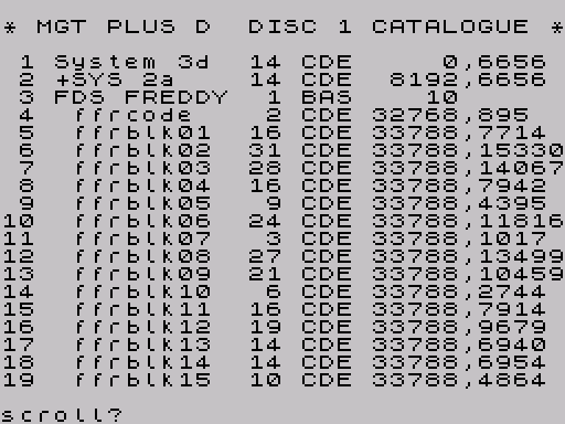 Disk directory · first screen · Fuse