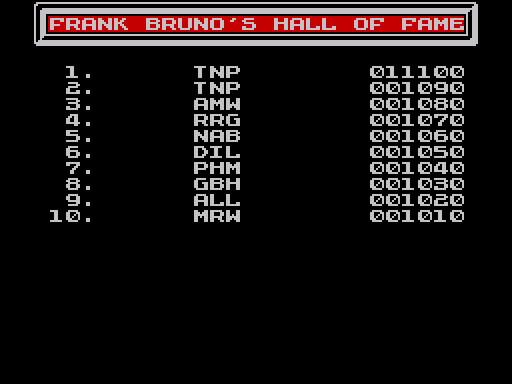 Frank Bruno's Boxing · schermata originale · Fuse