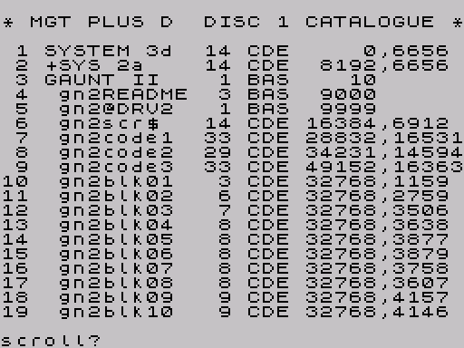 Directory del disco · prima schermata · Fuse