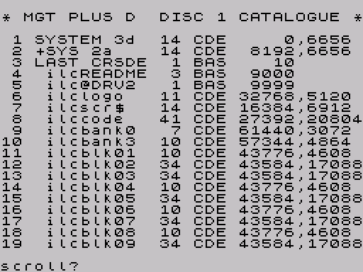 Directory del disco · prima schermata · Fuse