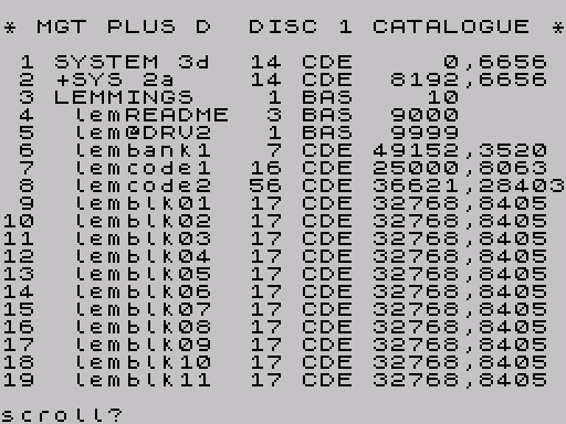 Disk directory · first screen · Fuse