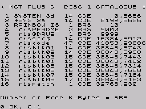 Directory del disco · prima schermata · Fuse